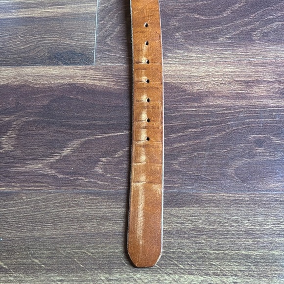 Brown Leather Belt with Metal Buckle - Picture 5 of 8